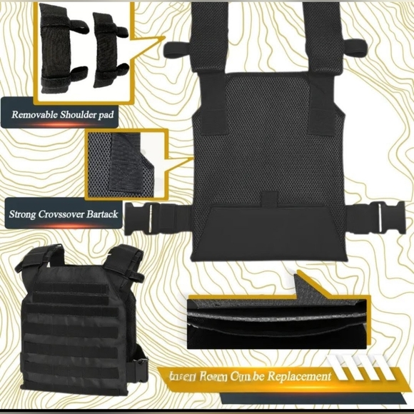 Tactical Weighted Vest Men Women Adjustable Fitness Running Workout Outdoor - Picture 5 of 16